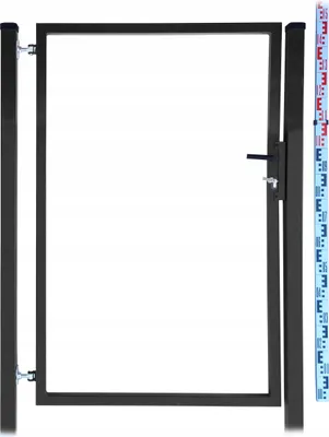 Produktbild von Gartentor - Rahmen für Zaunlatten und Paneele 150 cm Schwarz RAL9005 + PFOSTEN Zaunlatten