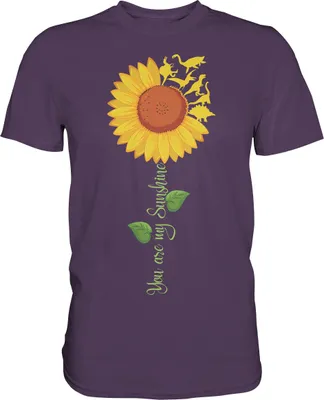 Produktbild von Dino Sonnenblumen T-Shirt Garten Dinosaurier Motiv Gärtner Geschenk – Urban Purple / M