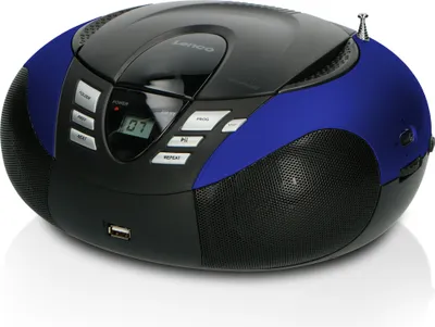 Zdjęcie produktu dla Lenco SCD-37 USB Blue - Przenośne radio FM z odtwarzaczem CD/MP3 - Wejście USB - Wejście AUX - Niebieski