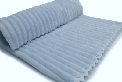 Obrázek produktu pro Pletenina Minky Stripes, světle modrá 50 x 160 cm