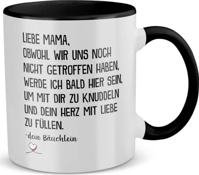 Produktbild von 22Feels Schwangerschaft Geschenk Frauen Werdende Mama Mom To Be Kaffeetasse Verkünden Schwanger Baby Geburtstag Weihnachten Muttertag Haferl (Weiss-Schwarz)
