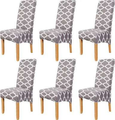 Obrázek produktu pro 6 Pack Stretch židle kryty omyvatelné Seat Cover židle Slipcovers Moderní XL velikost židle kryty pro bankety Hotel jídelní židle, šedá 01