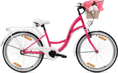 Produktbild von Goetze Style 24 Zoll Kinder Citybike, 14 Zoll Tiefeinsteigerrahmen, 3-Gang Shimano Nexus, Rücktritt, V-Bremse, LED, Rattankorb