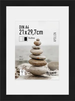 Produktbild von accent by nielsen Holz Bilderrahmen Apollon, 21x29,7 cm (A4), Schwarz