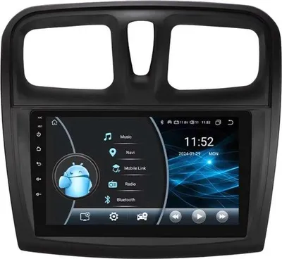 Image de Autoradio avec Bluetooth et CarPlay pour Renault Logan 2 & Sandero 2 (2012-2019) – Compatible avec Apple et Android – Système stéréo avec système de navigation – 6 Go de RAM, 128 Go de mémoire interne