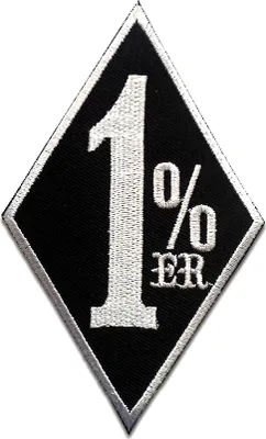 Produktbild von Einprozenter 1% Er Biker - Aufnäher, Bügelbild, Aufbügler, Applikationen, Patches, Flicken, Zum Aufbügeln, Größe: 8,2 x 5,2 cm