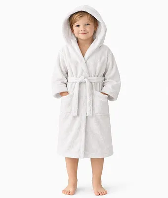 Produktbild von TOKER COLLECTION® Kinderbademantel Kinder Bademantel mit Kapuze – 100% Baumwolle, Weiß, Gr. 146/152