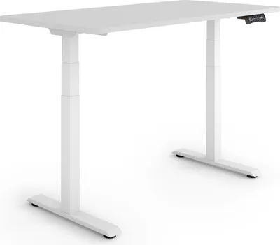 Produktbild von ESMART Germany EZX-132WG 120x60cm Hellgrau Ergonomischer Steh-Sitz-Schreibtisch Stufenlos elektrisch höhenverstellbar 60,5-125,5 cm 3 x Memory Aktivitätserinnerung Schnelle Montage
