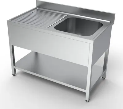 Produktbild von Combisteel Spültisch 1 Becken rechts Grundboden Edelstahl 1200x700x850mm