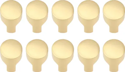 Immagine prodotto di Natural Goods Berlin pomolo per mobili KNOPF, pomolo per mobili, pomolo per armadi, pomolo per cassetti e porte, oro (spazzolato), 10 pezzi