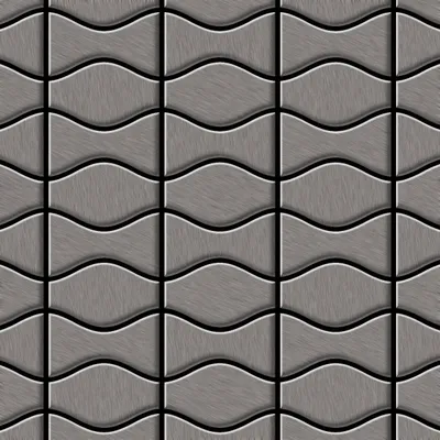Produktbild von Mosaik Fliese massiv Metall Titan gebürstet grau 1,6mm Kismet & Karma-Ti-SB