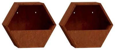 Image de Pot de fleurs en acier Corten pour l'extérieur