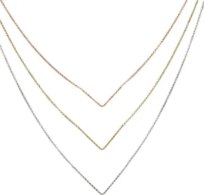 Produktbild von Kette 925er Silber tricolor mehrreihig