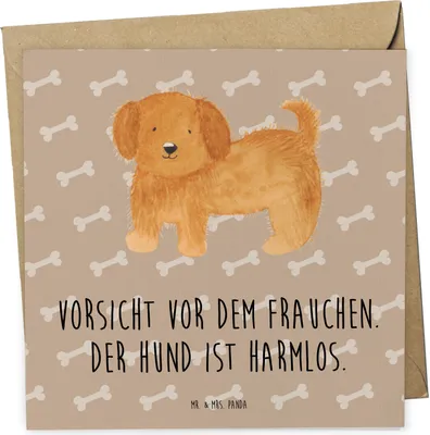 Produktbild von Mr. & Mrs. Panda Grußkarte Hund Flauschig - Hundeglück - Geschenk, doppelkarte, Klappkarte, Witzig, faltkarte, anlasskarte, Glückwunschkarte, Hundeliebe, Hunde, Sprüche