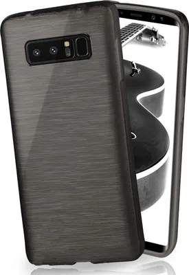 Produktbild von moex® Brushed Case kompatibel mit Samsung Galaxy Note8 - Hülle aus Silikon, Schwarz