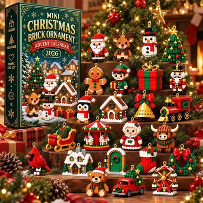 Produktbild von 2026 3D Mini Christmas Weihnachtsanhänger Adventskalender 24 Tages, Weihnachtliche Familienaktivität,Weihnachtsbaum, für Teenager, Mädchen