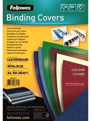 Image de Fellowes Couverture Delta, texture cuir, DIN A4, bleu royal