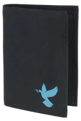 Produktbild von oxmox Geldbörse New Cryptan RFID Protect Kombibörse Freedom Pigeon Print Cyan Black schwarz