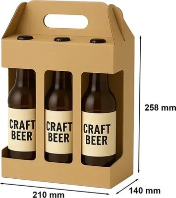 Zdjęcie produktu dla Karton wykrojnikowy z okienkiem 210x140x258mm na 6 piw F217