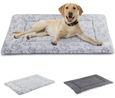 Image de Lit pour chien, lavable, doux et moelleux, gris, taille XL, 106x71 cm