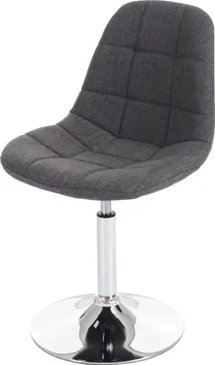 Produktbild von Esszimmerstuhl HWC-A60, Stuhl Drehstuhl, Retro 50er Jahre Design  Stoff/Textil hellgrau, Chromfuß