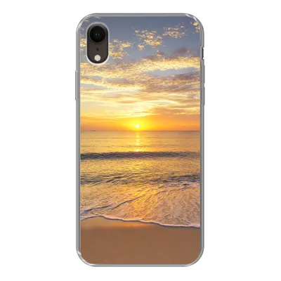 Produktbild von MuchoWow® Handyhülle Schutzhülle Hülle für iPhone XR Strand - Sonnenuntergang - Meer Silikon Softcase Handy Hülle - Schutzdeckel