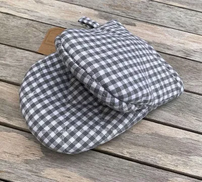 Immagine prodotto di Guanto da forno RENATA Guanto da forno in cotone grigio a quadri