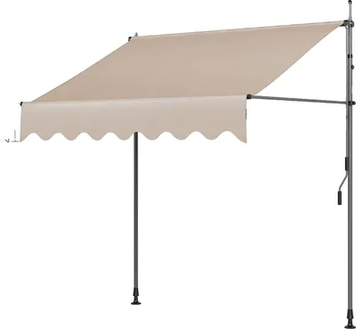 Obrázek produktu pro Markýza na balkón a terasu, zatahovací, ochrana proti UV50+, snadná instalace, khaki 250x120 cm