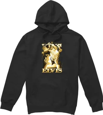 Immagine prodotto di Elvis Presley - Felpa con cappuccio "The King" per uomo/donna Unisex TV32242 (XXL) (Nero)