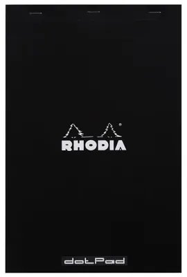 Image de Bloc-notes Rhodia A4, 80 feuilles, quadrillage à points, noir