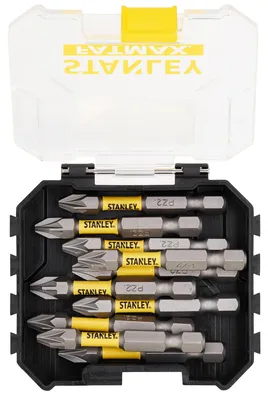 Produktbild von STANLEY® FATMAX® Schüttelbox 10x 50 mm Torsion-Bits 10x Pz (PZ2) passen kleine große Sets STA88572-XJ