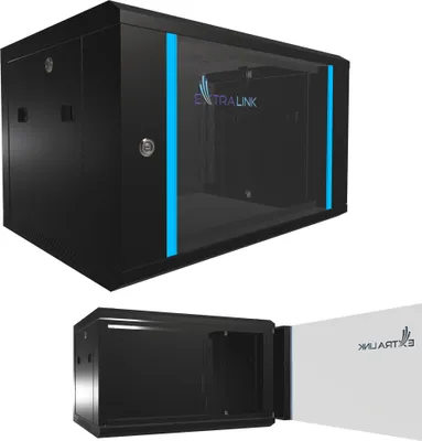 Produktbild von Extralink Netzwerkschrank Serverschrank Wandgehäuse 19" 6HE 600x450 Schwarz