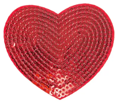 1 Pailletten Aufbügler, Aufnäher Herz 55x60mm rot