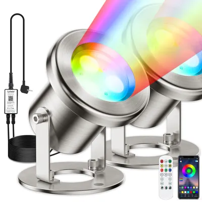 Obrázok produktu pre LED podvodné osvetlenie pre rybníky s ovládaním cez aplikáciu, RGB, 6 W, vodotesné (IP68)