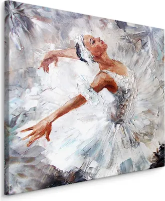 Produktbild von CANVAS Leinwand Bilder XXL Kunstdruck BALLERINA Ballett Malerei Kunst Tanz 3D Br. 30 cm x Hö. 30 cm