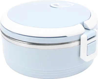Image de Boîte à lunch thermique en acier inoxydable avec boucle de sécurité pour enfants et adultes Bleu