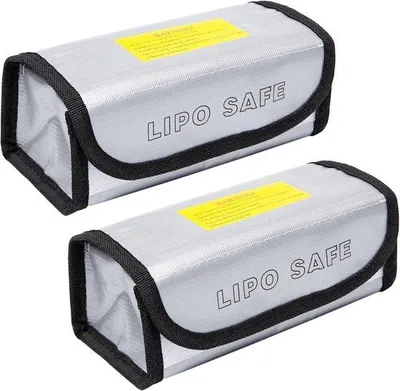 Productafbeelding van Twee stuks veiligheidszakken voor lithium-accu's, veiligheidszakken voor lithium-accu's ter bescherming tegen brand en explosie, veiligheidszakken voor lithium-accu's met brandabsorber, veiligheidszakken voor lithium-accu's voor explosieve situaties, veiligheidszakken voor lithium-accu's ter bescherming tegen brand en explosie, veiligheidszakken voor lithium-accu's met brand- en explosieabsorber
