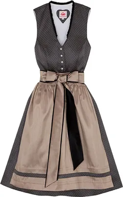 Produktbild von Spieth & Wensky Dirndl Dilliane Midi-Dirndl Kleid 2-teiliges Trachtenkleid Rocklänge 60cm, Farbe:Dunkelbraun, Größe:42/XL