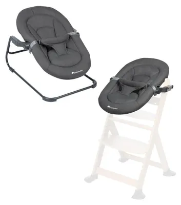 Produktbild von Bebeconfort Timba Baby, 2-in-1-Babywippe, 0-6 Monate, Neugeborenenset für Hochstuhl Timba Baby, 2 Liegepositionen, 3-Punkt-Gurt, Mineral Graphite