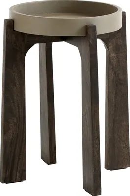 Produktbild von Beistelltisch Vienna aus Holz und Betonpulver in Grau und Braun
