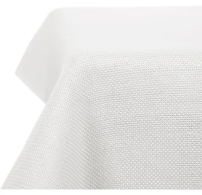 Immagine prodotto di Tovaglia effetto lino, resistente alle intemperie, idrorepellente, con effetto "loto", lavabile, dimensioni 229x132 cm, colore bianco, confezione singola