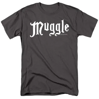 Image de T-shirt "Muggles" Harry Potter, modèle unie pour hommes/femmes, référence TV38942 (taille XL), couleur anthracite