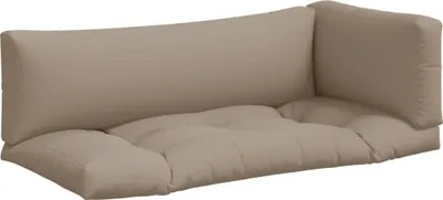 Image de vidaXL Coussin pour palette 3 pcs. tissu taupe