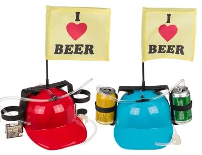 Produktbild von OOTB Trinkhelm I Love Beer mit Fahne