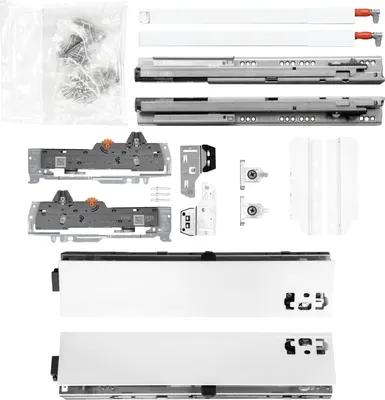 Produktbild von BLUM Schubladenschienen TANDEM-Höhe 83 mit Reling 195mm 65kg, NL500 weiß KB600mm