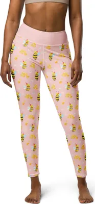 Produktbild von Mr. & Mrs. Panda Leggings Biene Happy Größe S - Rosa - Geschenk, Sportleggings, Tights Damen, Wespe, Sporthose, Sport-Leggings, Leggins