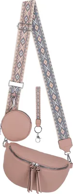 Produktbild von Umhängetasche (BBL-53167) Bauchtasche Crossbody-Bag Kunstleder Italy-Design PINK