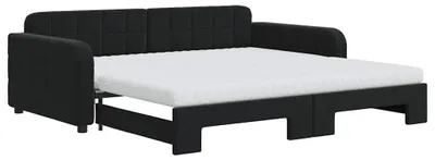 Produktbild von VidaXL 3196964, Sofabett, Schwarz, Schaum, Metall, Polyester, Holz, 2230 mm, 1100 mm