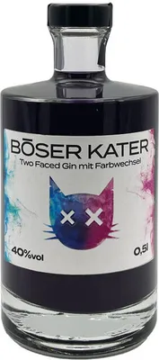 Produktbild von Böser Kater Two Faced Gin (Farbwechsel) 500ml 40% Vol.