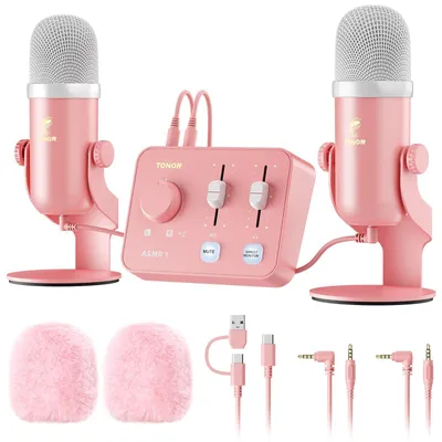 Obrázek produktu pro Sada pro ASMR, obsahující audio rozhraní a USB mikrofon s dvěma kondenzátorovými kapslemi